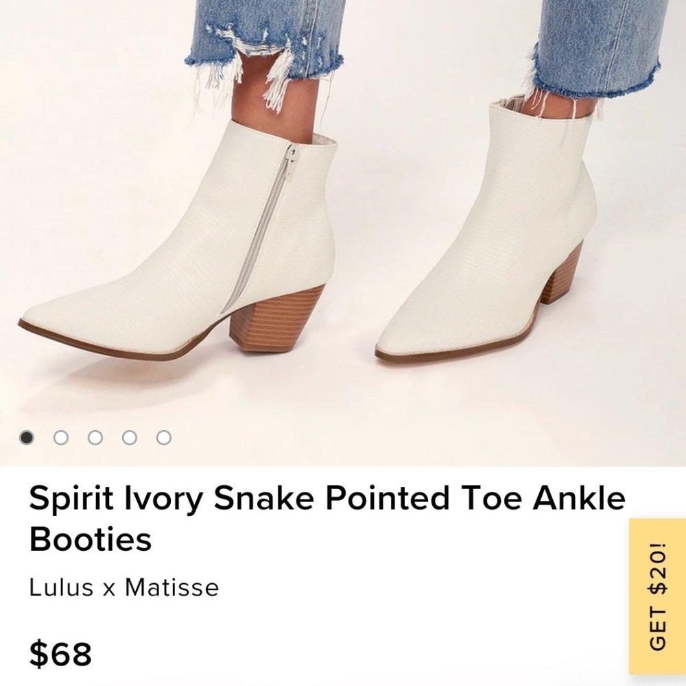 Super Cute White Ankle Booties